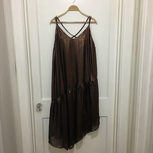 Asymmetrical midi metallic dress